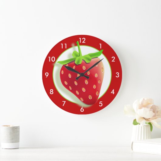 Strawberry Large Clock Große Wanduhr (Zuhause)