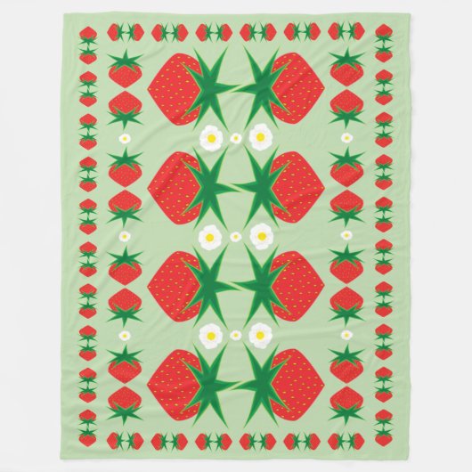 Strawberry Large Fleece Blanket (Vorderseite)