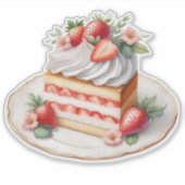 Strawberry Layer Cake Sticker | Cute Dessert  (Vorderseite)