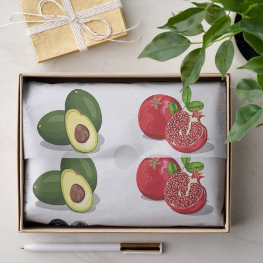 Strawberry Lemon Avocado Trauben Früchte Decoupage Seidenpapier (Geschenk)
