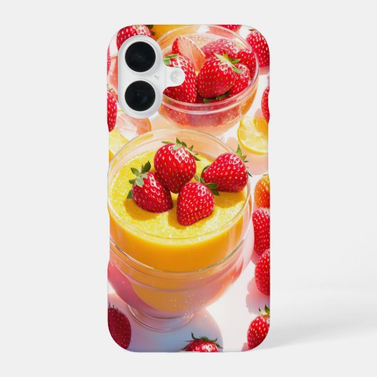 Strawberry Lemon Dessert Phone Case iPhone 16 Hülle (Rückseite)
