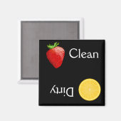 Strawberry Lemon Frucht Saubere Geschirrspülmaschi Magnet (Vorderseite/Rückseite)
