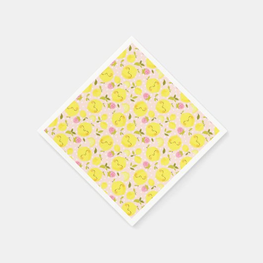 Strawberry Lemon Pink Serviette (Ecke)