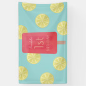 Strawberry Lemonade Popsicle Girl Birthday Banner (Vertikal)
