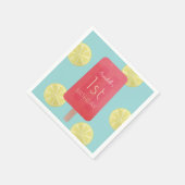 Strawberry Lemonade Popsicle Girl Birthday Paper Serviette (Ecke)
