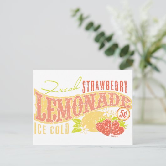 Strawberry Lemonade Postkarte (Stehend Vorderseite)
