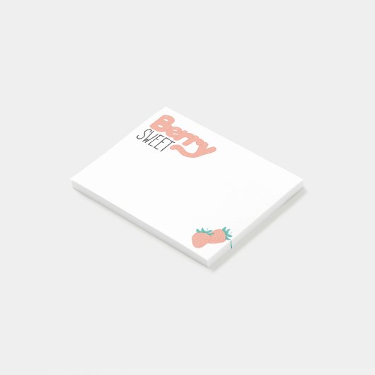 Strawberry Lettering Post-it Klebezettel (angewinkelt)