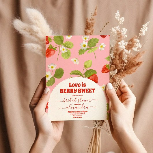 Strawberry Liebe ist Berry Sweet Brautparty Einladung