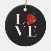 Strawberry-Liebe Keramik Ornament (Vorne)