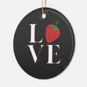 Strawberry-Liebe Keramik Ornament (Links)