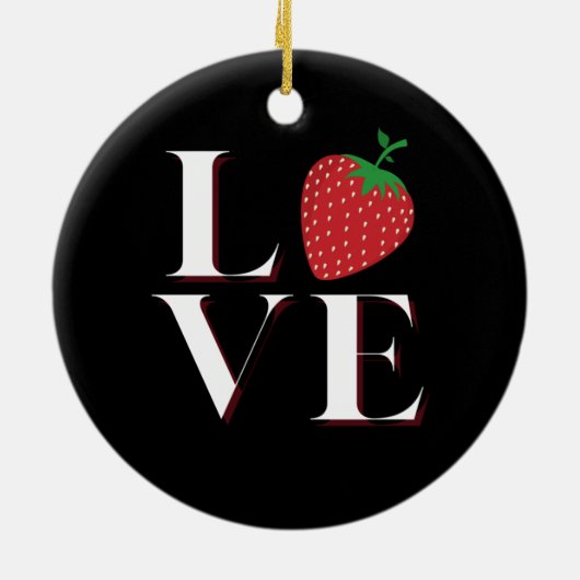 Strawberry-Liebe Keramik Ornament (Hinten)