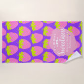 Strawberry Lila Beach Handtuch (Vorderseite)