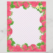Strawberry Lila Gingham Stationery Paper (Rückseite)