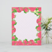 Strawberry Lila Gingham Stationery Paper (Stehend Vorderseite)