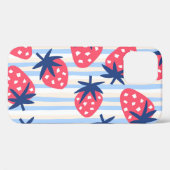 Strawberry Line Art: Sweet Seamless Muster Case-Mate iPhone Hülle (Rückseite (Horizontal))