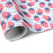 Strawberry Line Art: Sweet Seamless Muster Geschenkpapier (Rolleneckpunkt)