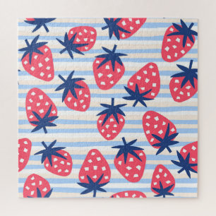 Strawberry Line Art: Sweet Seamless Muster Puzzle