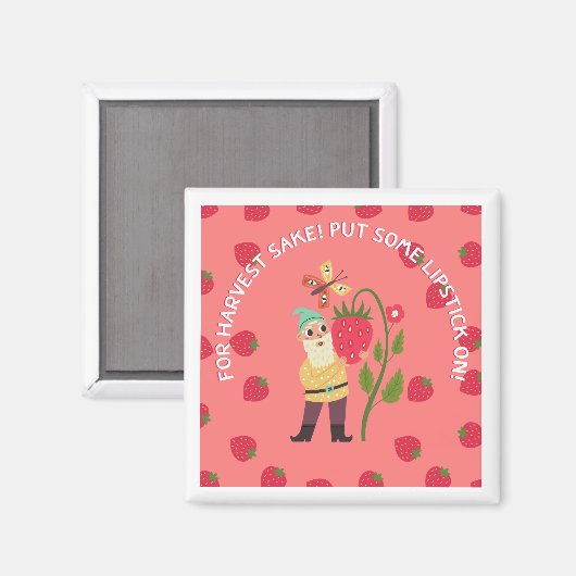 Strawberry Lipstick-Magnet Magnet (Vorderseite/Rückseite)