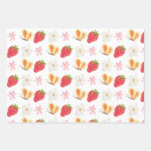 Strawberry Loally Grown Pink Whimsical Baby Shower Geschenkpapier Set (Vorderseite 3)