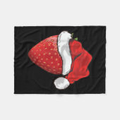 Strawberry Lover Gift Santa Hat Strawberry Christm Fleecedecke (Vorderseite (Horizontal))