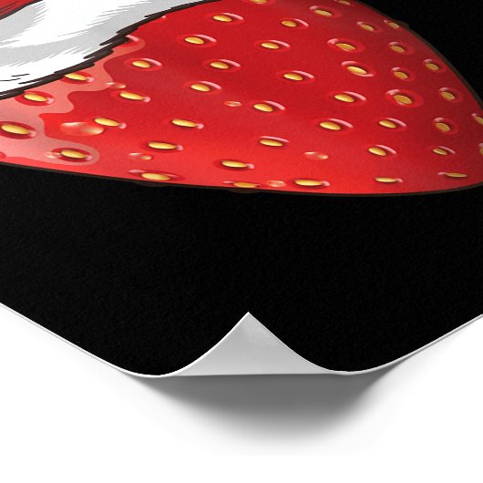 Strawberry Lover Gift Santa Hat Strawberry Christm Poster (Ecke)
