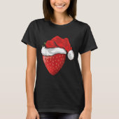 Strawberry Lover Gift Santa Hat Strawberry Christm T-Shirt (Vorderseite)