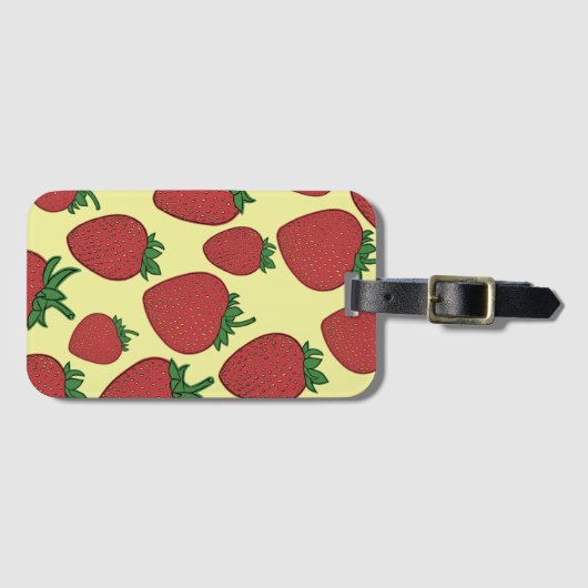 Strawberry Luggage Tag Gepäckanhänger (Vorderseite (Horizontal))
