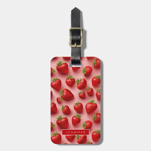 Strawberry Luggage Tags Gepäckanhänger (Vorderseite vertikal)