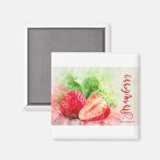 Strawberry Magnet (Vorderseite/Rückseite)