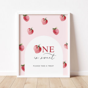 Strawberry man ist süß nehmen Sie Leckerei Geburts Poster