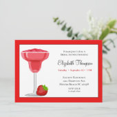 Strawberry Margarita Bridal Dusche Einladung (Stehend Vorderseite)