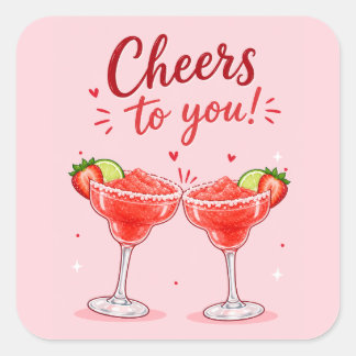 Strawberry Margarita Geburtstag Quadratischer Aufkleber