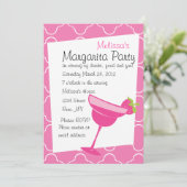 Strawberry Margarita Party Einladung (Stehend Vorderseite)