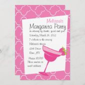 Strawberry Margarita Party Einladung (Vorne/Hinten)