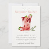 Strawberry Margarita Summer Soiree Cocktail Party Einladung (Vorderseite)