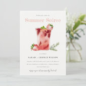 Strawberry Margarita Summer Soiree Cocktail Party Einladung (Stehend Vorderseite)