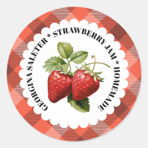 Strawberry-Marmelade-Vintag-Etikett Runder Aufkleber