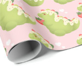 Strawberry Matcha Dinosaur  Geschenkpapier (Rolleneckpunkt)