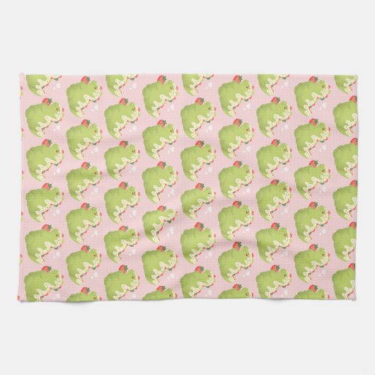 Strawberry Matcha Dinosaur Geschirrtuch (Horizontal)