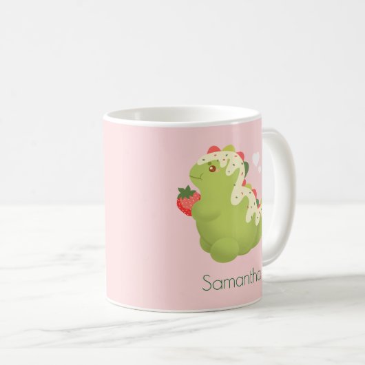 Strawberry Matcha Dinosaur  Kaffeetasse (VorderseiteRechts)