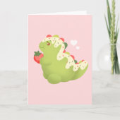 Strawberry Matcha Dinosaur Karte (Vorderseite)