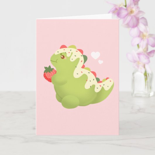 Strawberry Matcha Dinosaur Karte (Orchidee)
