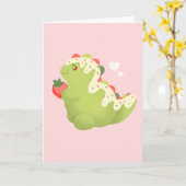 Strawberry Matcha Dinosaur Karte (Gelbe Blume)