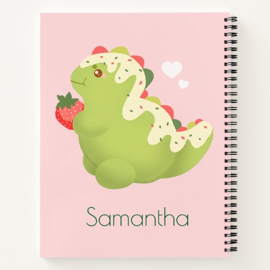 Strawberry Matcha Dinosaur  Notizblock (Rückseite)