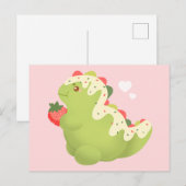 Strawberry Matcha Dinosaur  Postkarte (Vorne/Hinten)