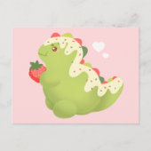 Strawberry Matcha Dinosaur Postkarte (Vorderseite)