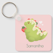 Strawberry Matcha Dinosaur  Schlüsselanhänger (Vorderseite)