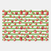 Strawberry Matcha Streifen Geschenkpapier Set (Vorderseite)