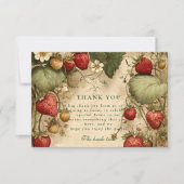 Strawberry Meadow Vintage Bridal Shower Dankeskarte (Vorderseite)