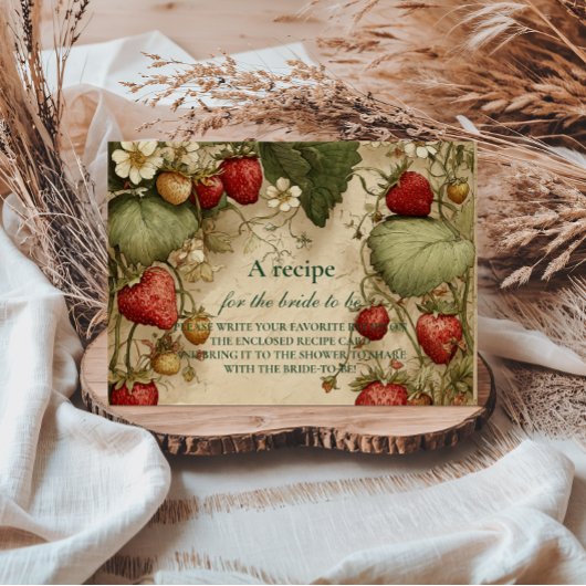 Strawberry Meadow Vintage Bridal Shower Dankeskarte
